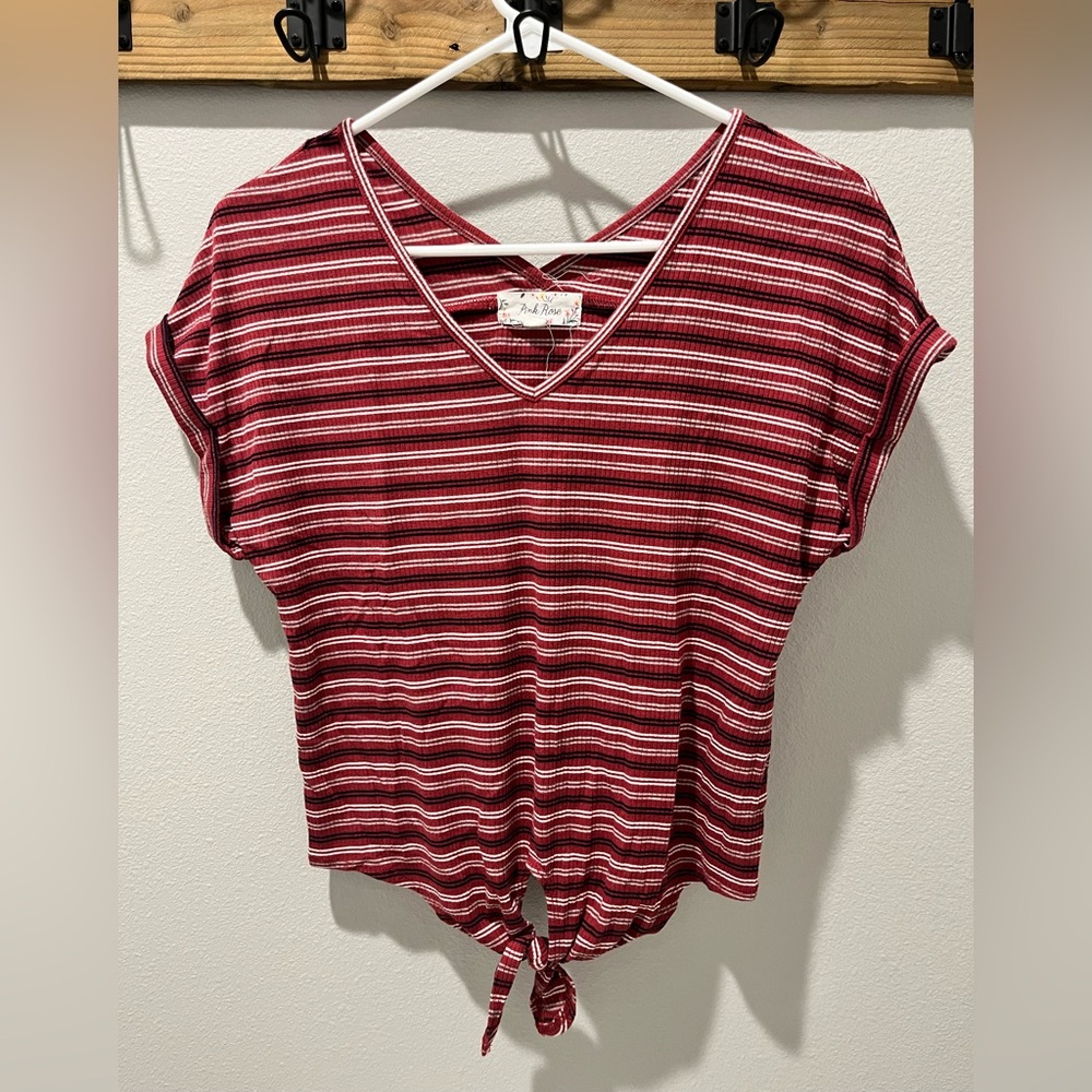 Pink Rose V-Neck Top